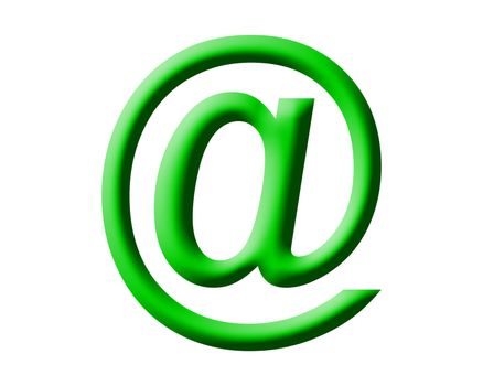 green arobase AT web email symbol illustration, internet sign