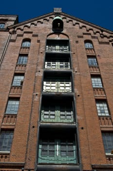 detail of the old Speicherstadt in the harbor of Hamburg