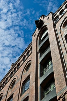 detail of the old Speicherstadt in the harbor of Hamburg