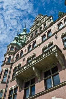 detail of the old Speicherstadt in the harbor of Hamburg