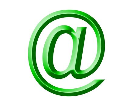 green arobase AT web email symbol illustration, internet sign