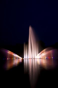 beautiful show with fountains and music in Planten un Blomen, Hamburg