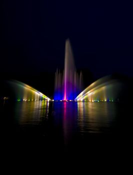 beautiful show with fountains and music in Planten un Blomen, Hamburg