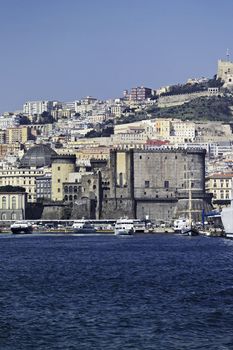 ITALY, Campania, Naples, view of the city, the port and Castel Dell'Ovo