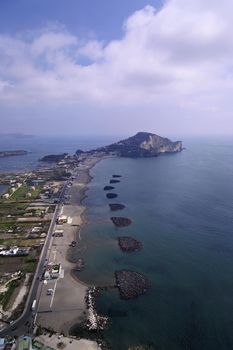 ITALY, Campania, Naples, aerial view of Capo Miseno