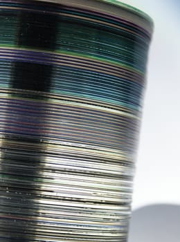 stack of computer disks in close up