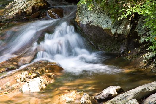 nice scenic view of a waterfall with silky smooth water