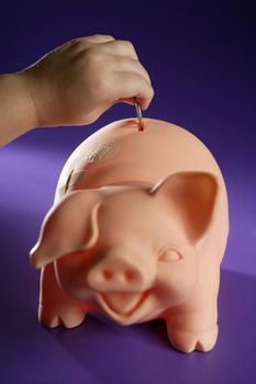 Saving money in crisis time, wounded piggy bank