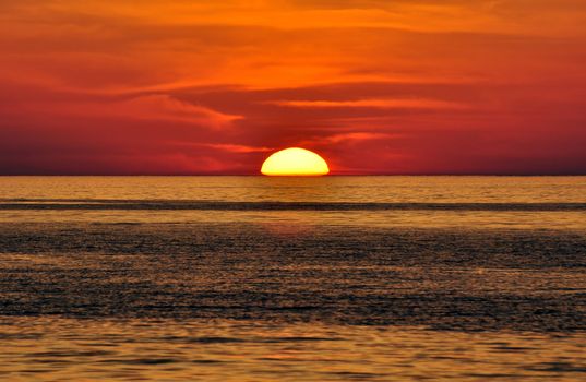 Sunset in the Mediterranean. Island of Crete, Greece.