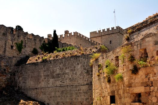 Travel photography: medieval fortress in the island of Rhodes, Greece.