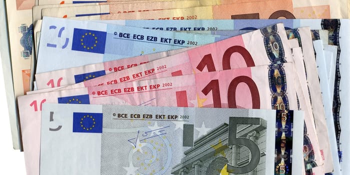 Detail of Euro banknotes money - European currency