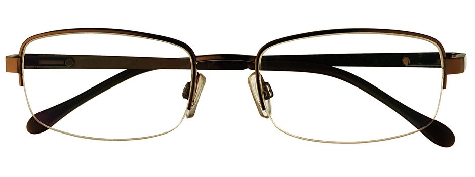 glasses on a white background. Business scene