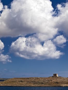 Santa Maria Tower on the little island of Comino in Malta