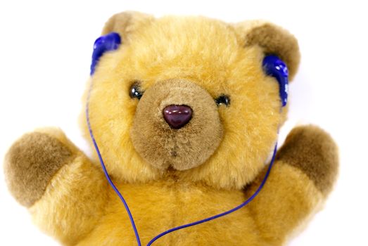 teddy bear with a headphone