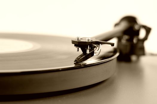 A record on a turntable