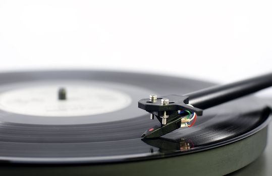 A record on a turntable