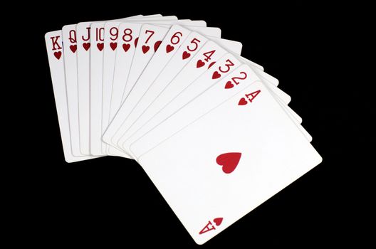 a suite of  heart playing cards