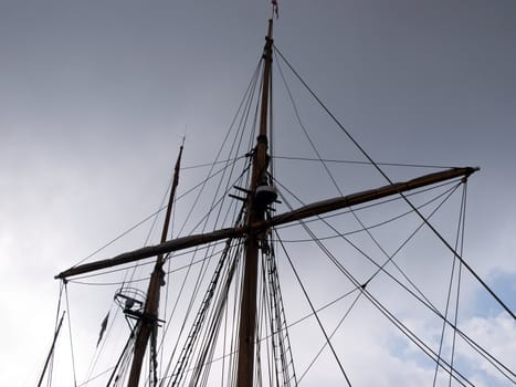 Traditional sailing vintage wooden sailboats tall ships masts