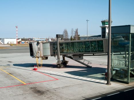 Modern international airport departures arrivals boarding gate