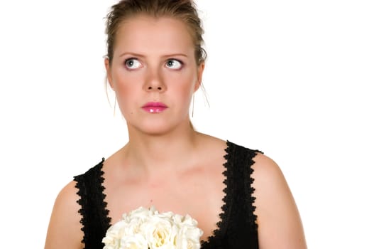 Closeup portrait of a beautiful young woman