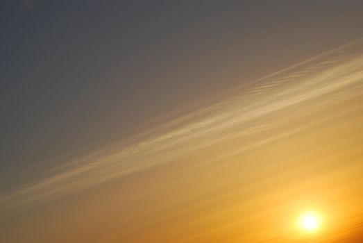 Beautiful yellow sunset 