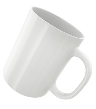 Simple white mug, 3D render.