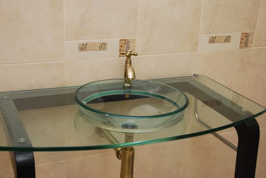 Part of an interior of a modern bathroom