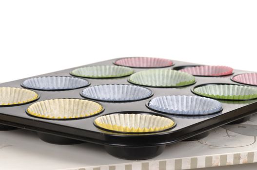 Prepering cup-cakes on the cake pan