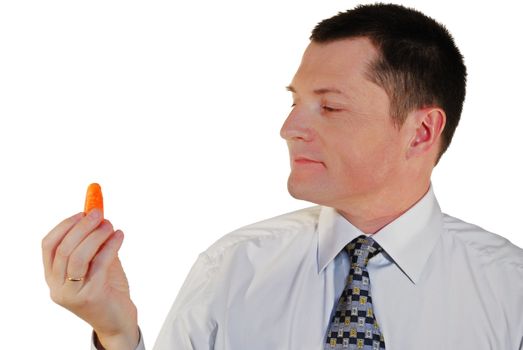 men with simple orange carrot 