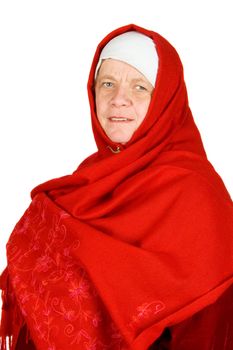 caucasian female becoming a muslimah on white