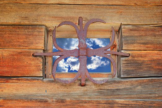 window of country house  with a  sky view 