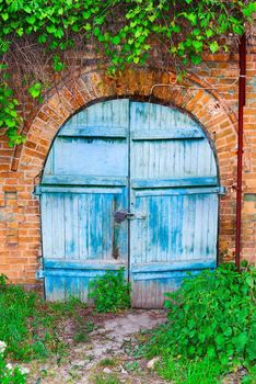 Magic here : picturesque door of the neglected building, 