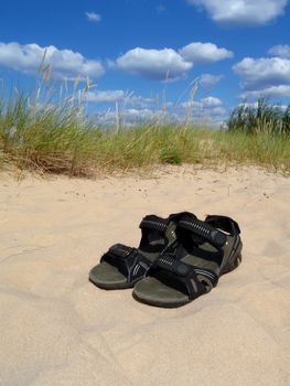 shoes on the sand