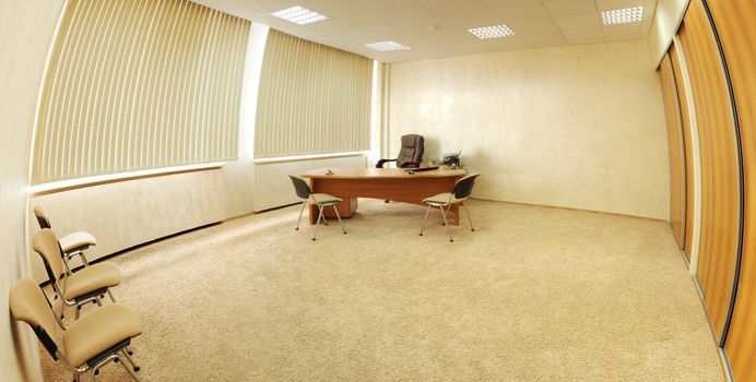 Wide angle panorama shot of the modern director's office