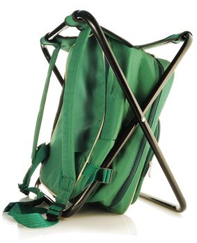 set for a picnic in a green backpack