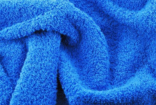 blue texture and details, terry cloth bath towel textile background