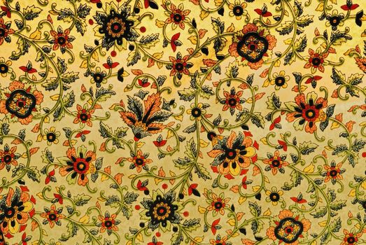 vegetable decorative pattern in Indian style on fabric
