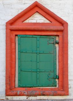 window of country house on a white background