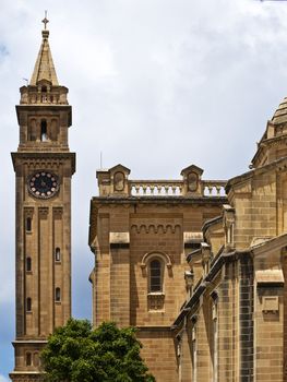 Detail from the architecture of Ta Pinu Basilica in Gozo