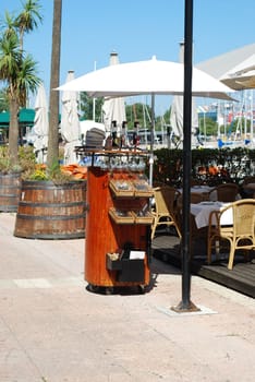 photo of a relaxing esplanade restaurant in a local marine