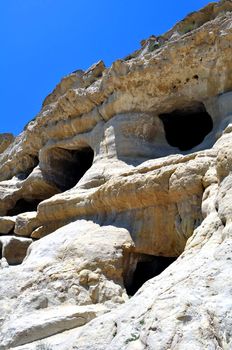 Travel photography: Matala beach, Crete, Greece. Roman cemetery