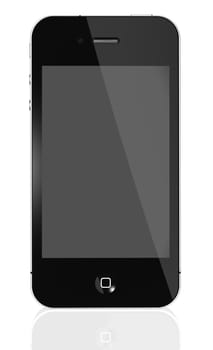 Modern touch screen phone isolated