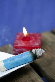 Natural theraphy, stones, and candles over wood