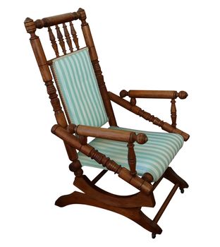 Antique Rocking Chair isolated with clipping path 
