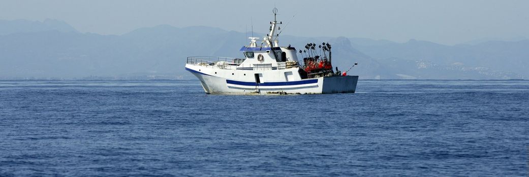 Mediterranean longliner boat working in Alicante to catch swordfish
