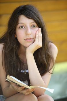 The schoolgirl with book