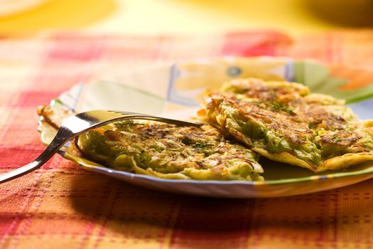 food serias: cabbage pancake on the plate