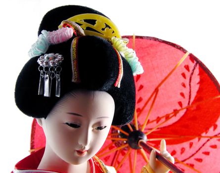  Geisha doll with umbrella portrait         