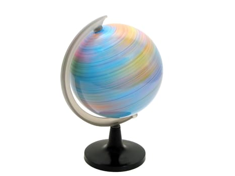   Earth globe spinning over white background with clipping path        