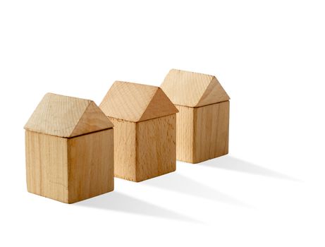 The house. Toy habitation from wooden blocks